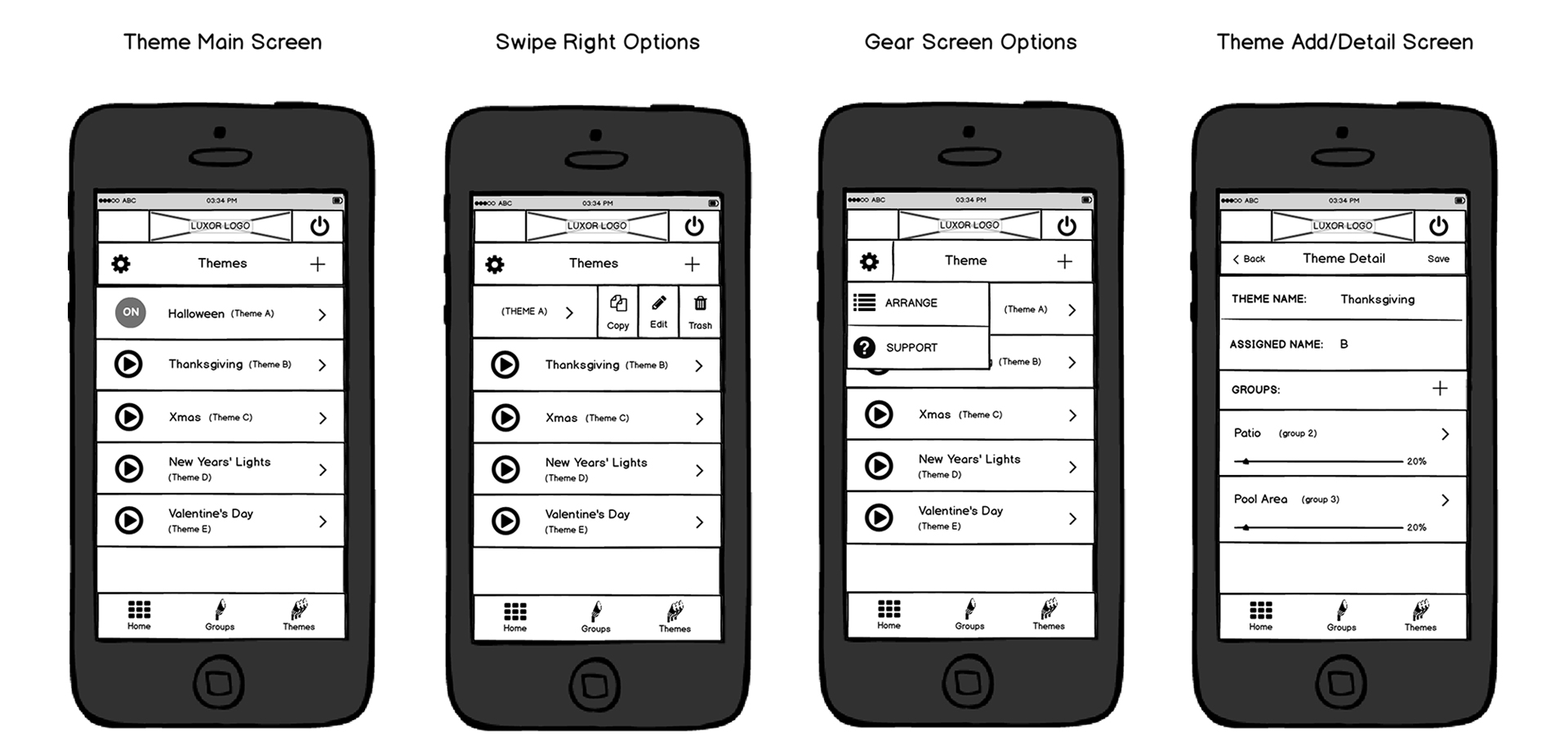 ZD app theme screen wireframes image